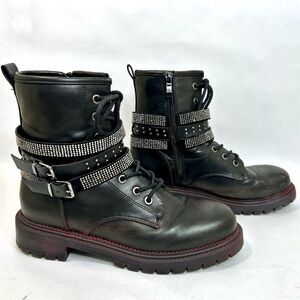 Rhinestone Belted Combat Boot by Rock & Candy size 7.5